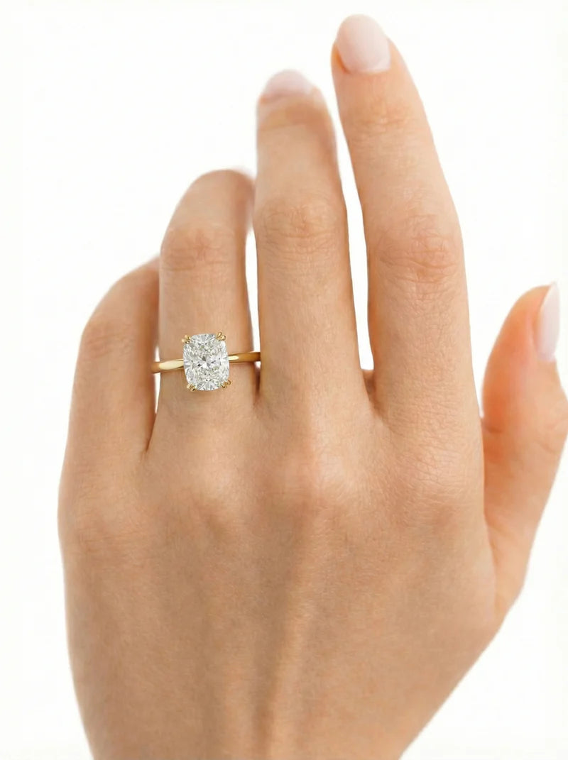 Elongated Cushion Solitaire